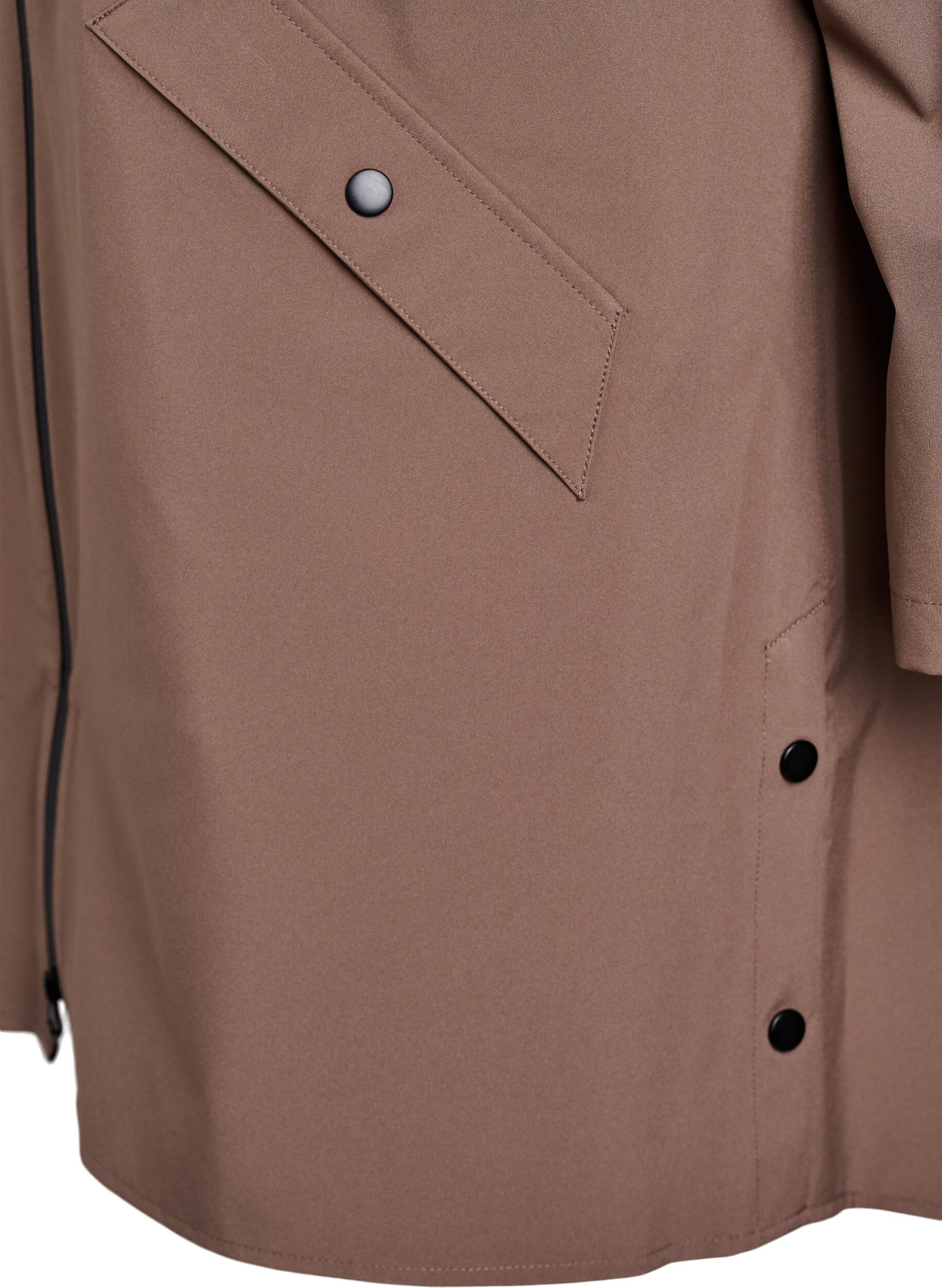 Zizzifashion Rain jacket with pockets and hood, Brown, Packshot image number 3