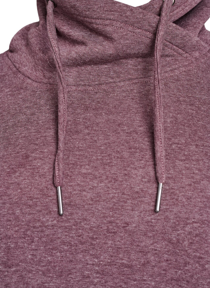Sweatshirt with high collar and pockets, Red, Packshot image number 2