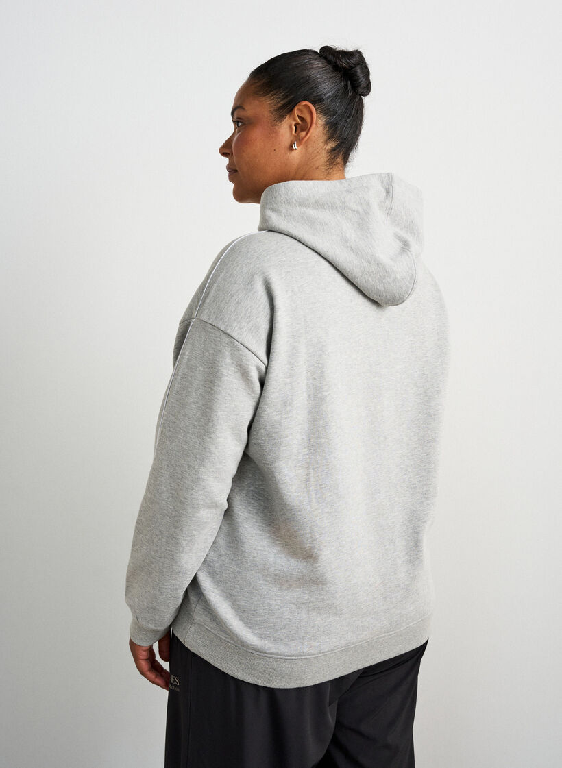 Hoodie with embroidered motif, Grey, Model image number 2