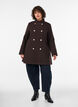 A-line coat with gold buttons, Brown, Model image number 1
