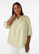 Blouse with smock and 3/4 sleeves, Green, Model image number 0