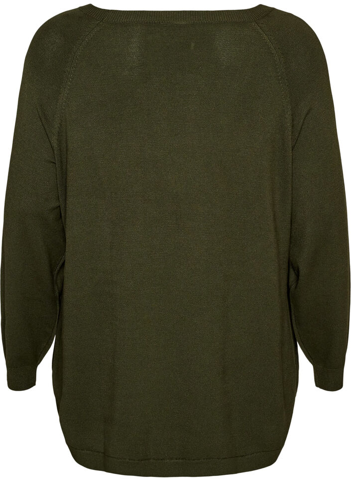 Knitted blouse with side buttons, Green, Packshot image number 1
