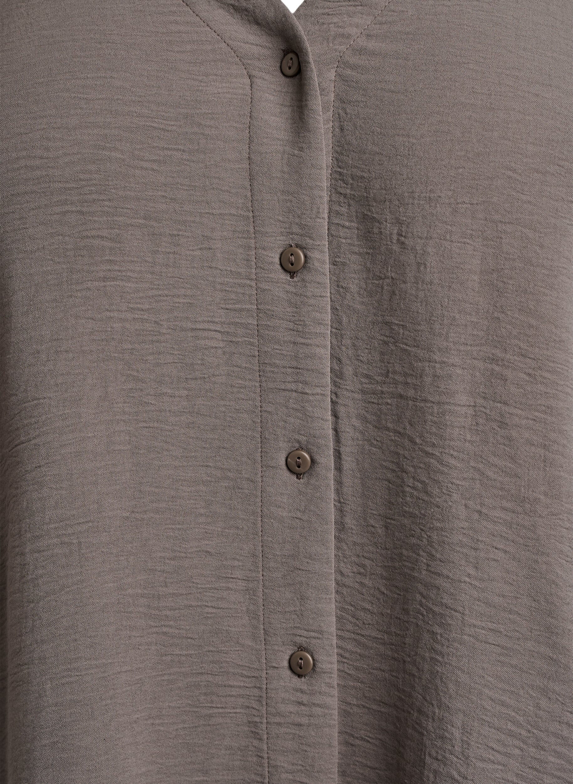 ZizzifashionShirt blouse with V-neck and 3/4 sleeves, Beige, Packshot image number 2