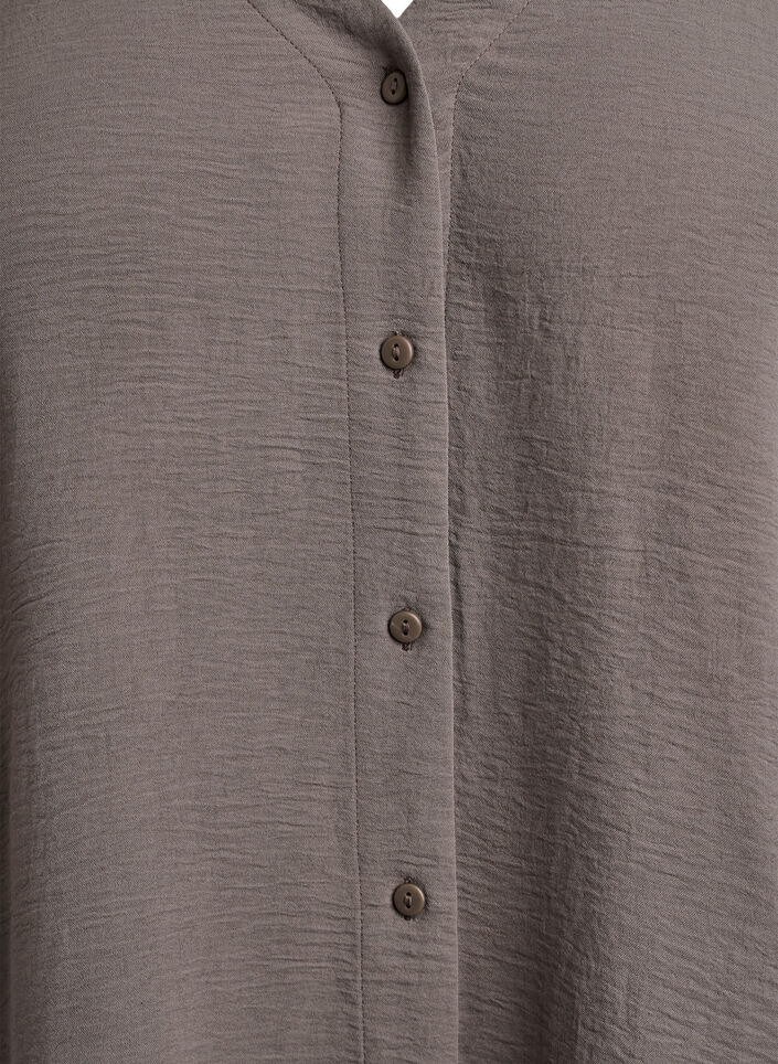 Shirt blouse with V-neck and 3/4 sleeves, Beige, Packshot image number 2