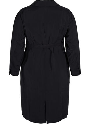 Viscose dress with buttons and belt, Black, Packshot image number 1
