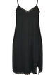 Viscose nightgown with lace and slits, Black, Packshot image number 0