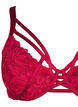 Full coverage lace bra with string details, Rhythmic Red, Packshot image number 2
