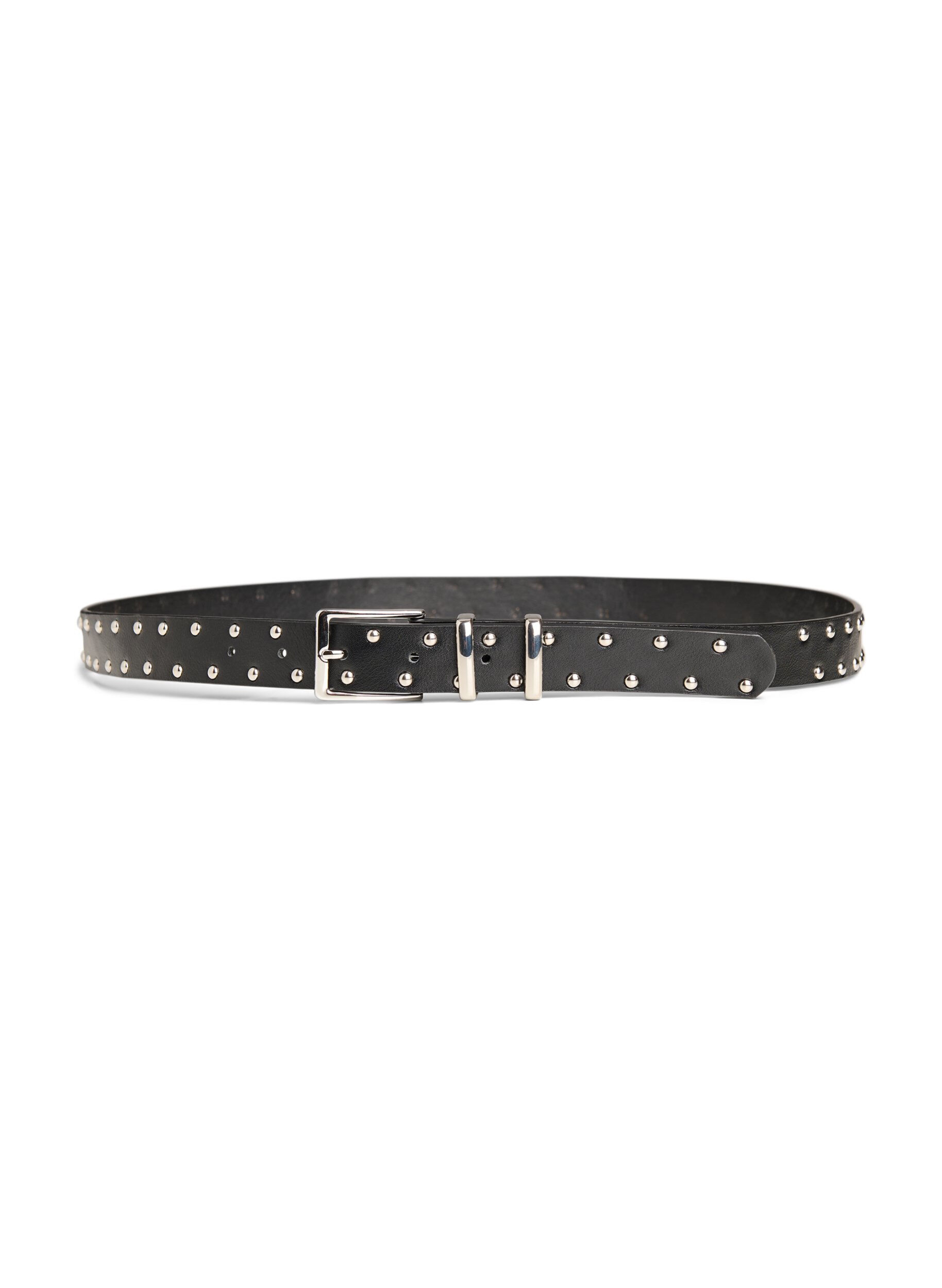 Zizzifashion Faux leather belt with studs, Black, Packshot image number 0