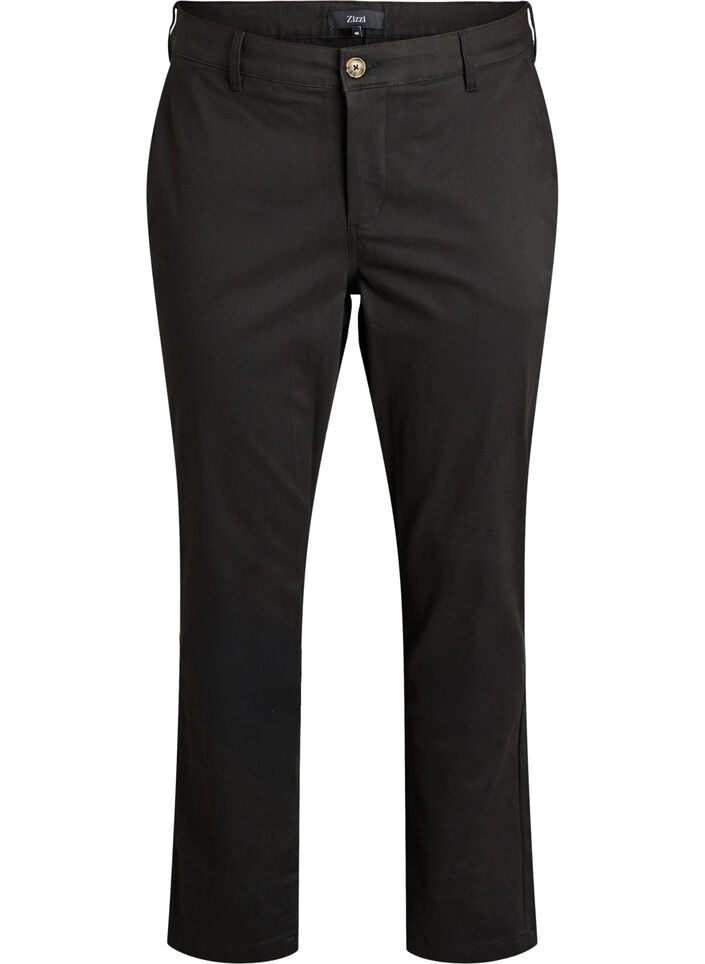 Cotton chinos, Black, Packshot image number 0