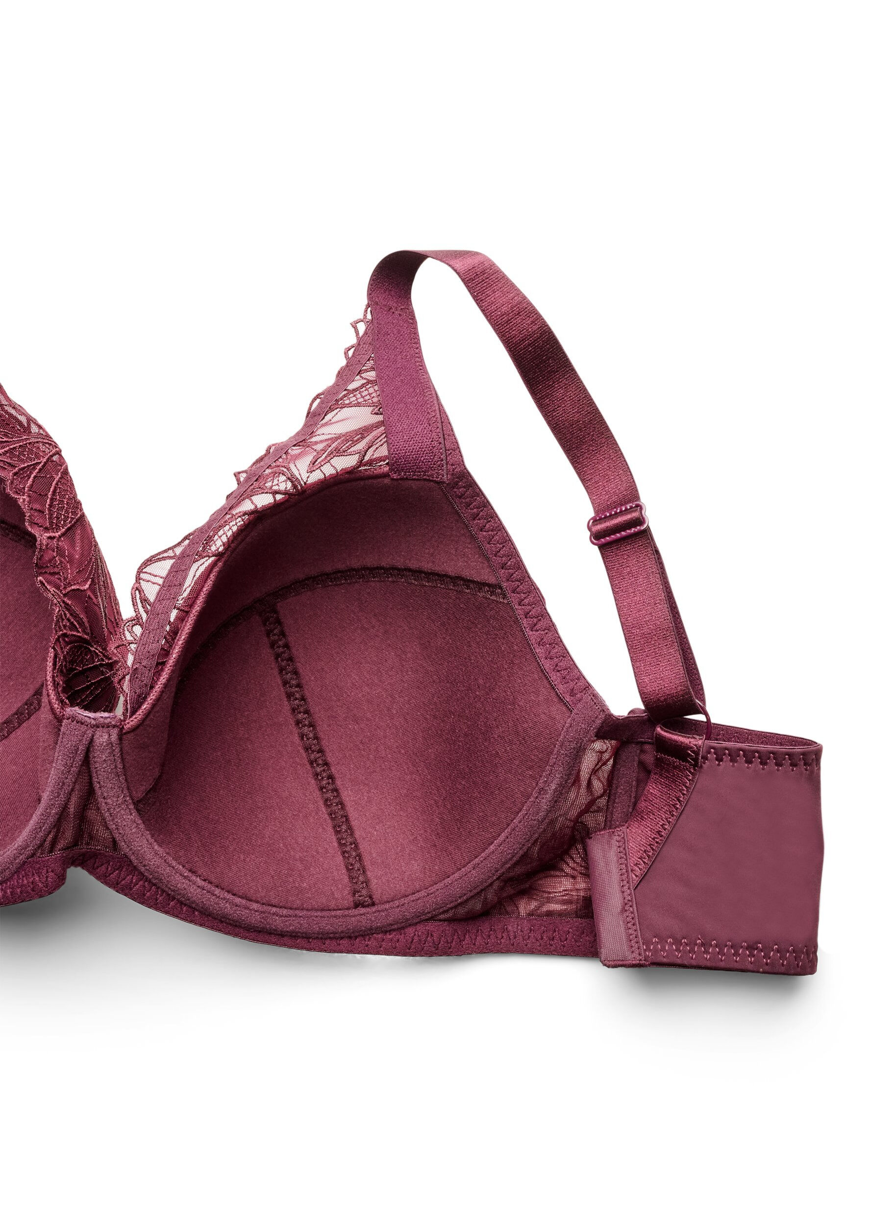 ZizzifashionPadded lace bra with underwire, Red, Packshot image number 3
