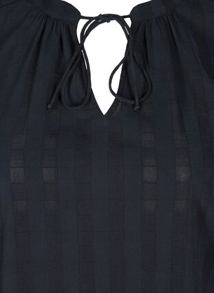 Blouse with 3/4-length sleeves and tie detail, Black Beauty, Packshot image number 2