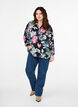 Long-sleeved blouse with floral print, Rose Flower AOP, Model image number 2