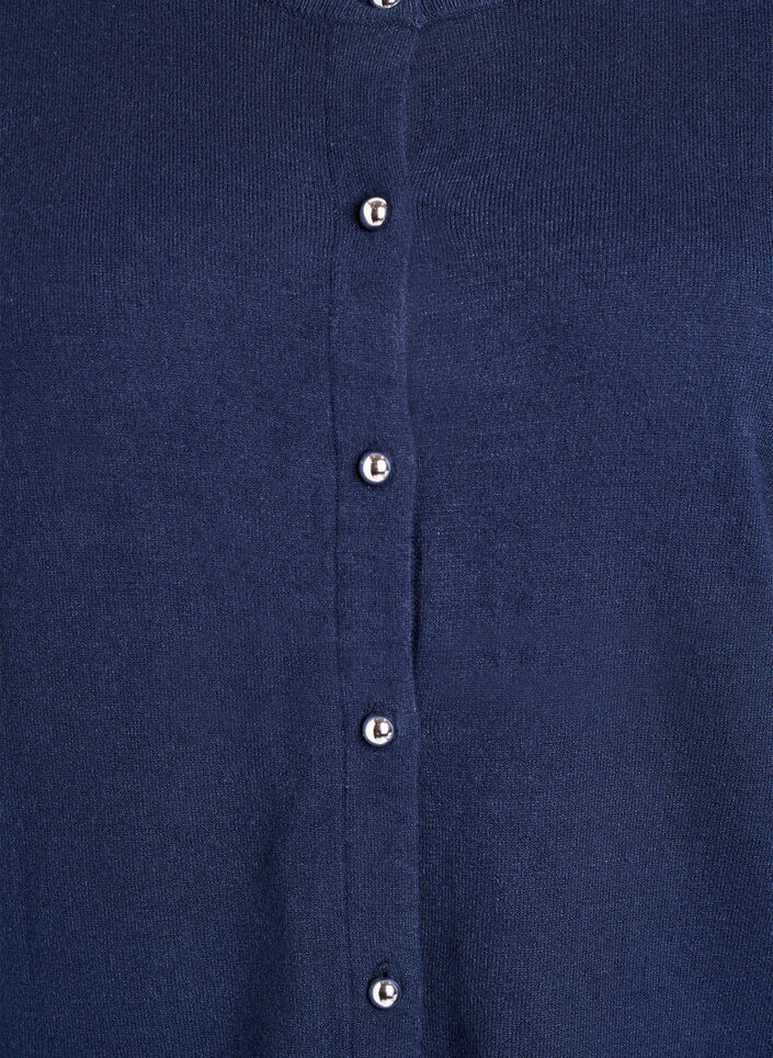 Cardigan with round buttons, Blue, Packshot image number 2