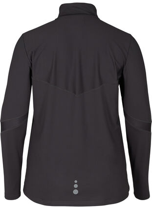 Reflective running top with pocket, Black, Packshot image number 1