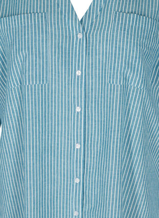 Striped shirt in 100% cotton, Blue Stripe, Packshot image number 2