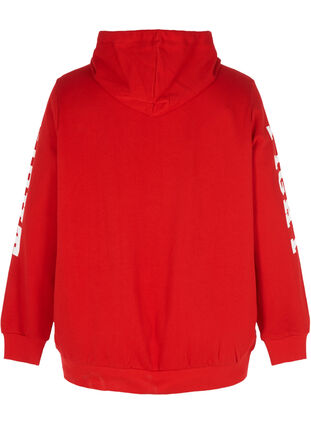Sweatshirt with hood, High Risk Red, Packshot image number 1