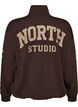 Sporty bomber cardigan with zip and high collar, Brown, Packshot image number 1