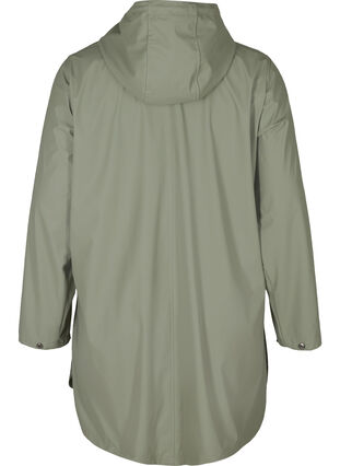 Rain coat with a hood and pockets, Vetiver, Packshot image number 1
