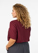Short-sleeved blouse with diagonal button fastening, Red, Model image number 2