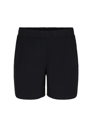Loose shorts with structure, Black, Packshot image number 0