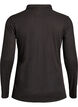 Polo shirt in soft rib with long sleeves, Black, Packshot image number 1