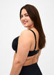 Bikini underwire bra with draping, Black, Model image number 2