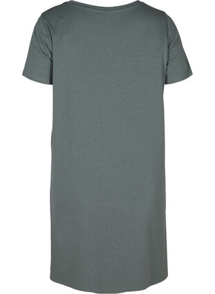 Short-sleeved nightdress in a cotton blend, Balsam Green Mélange, Packshot image number 1