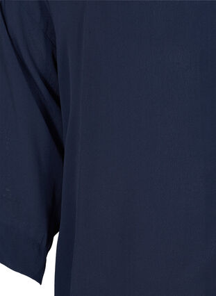 Viscose shirt with 3/4 sleeves, Navy Blazer, Packshot image number 3
