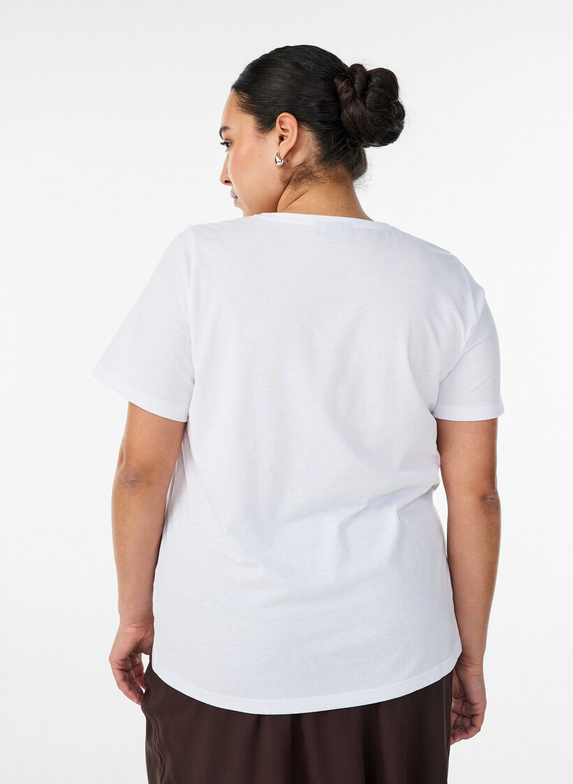 T-shirt with motif, White, Model image number 2