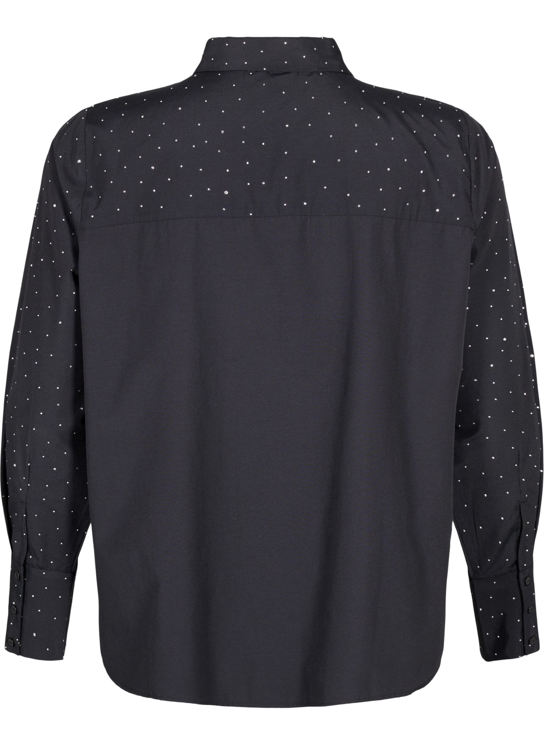 Zizzifashion Shirt with rhinestones, Black, Packshot image number 1