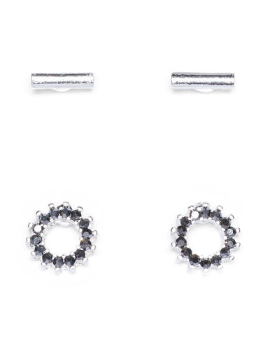 2-pack earrings, Silver, Packshot image number 0