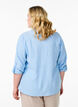 Shirt in linen and viscose with 3/4 sleeves, Blue, Model image number 2