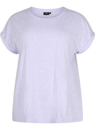 Melange t-shirt with short sleeves, Lavender Mél, Packshot image number 0