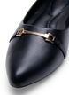 Wide fit ballerina with gold-colored buckle, Black, Packshot image number 3