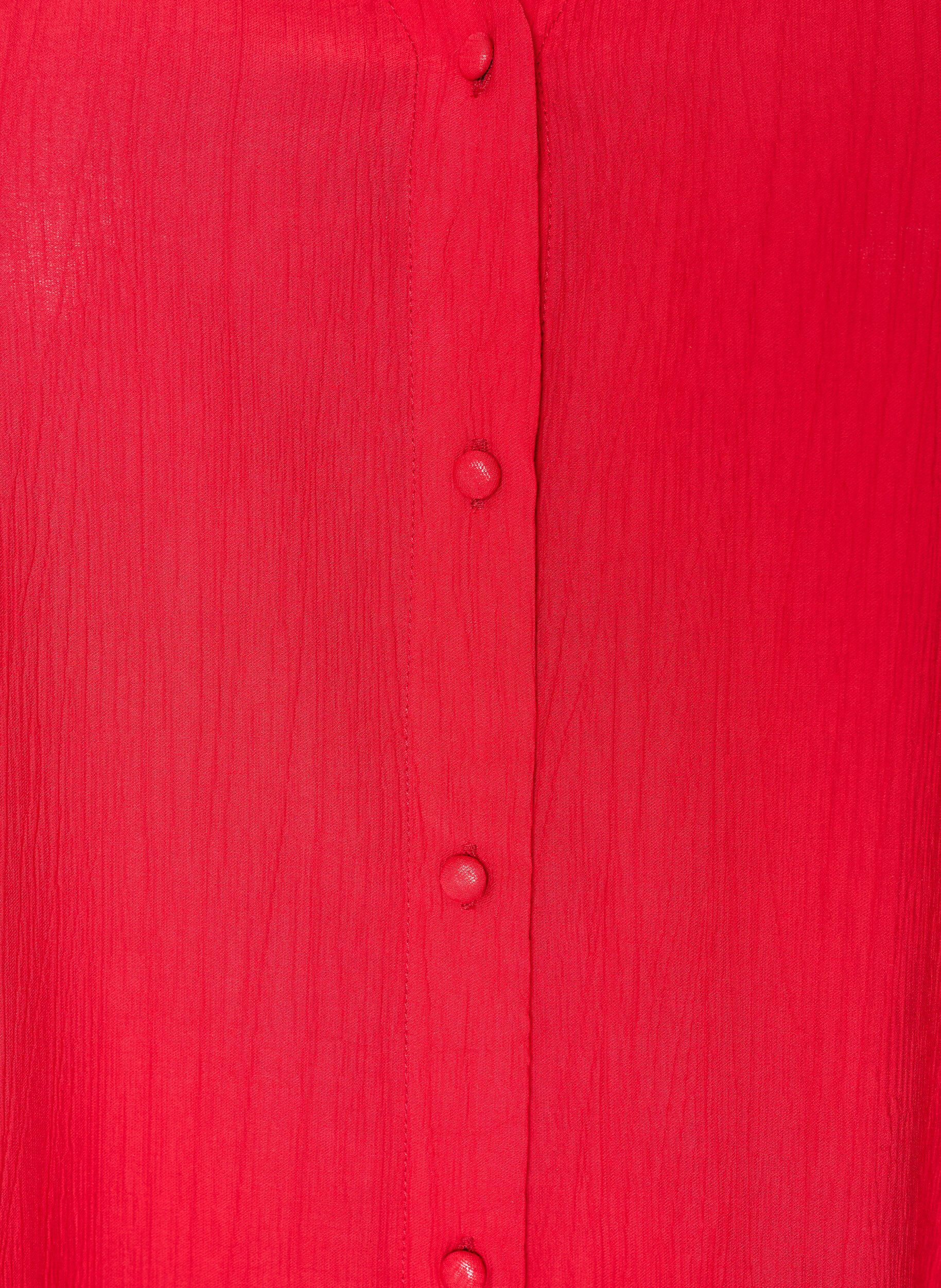 Zizzifashion Viscose blouse with buttons and texture, Red, Packshot image number 2