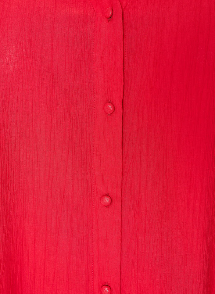 Viscose blouse with buttons and texture, Red, Packshot image number 2