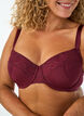 Padded underwired bra with lace and U-back, Red, Model image number 3