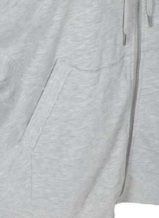 Short-sleeved sweatshirt with zip, Light Grey Melange, Packshot image number 3