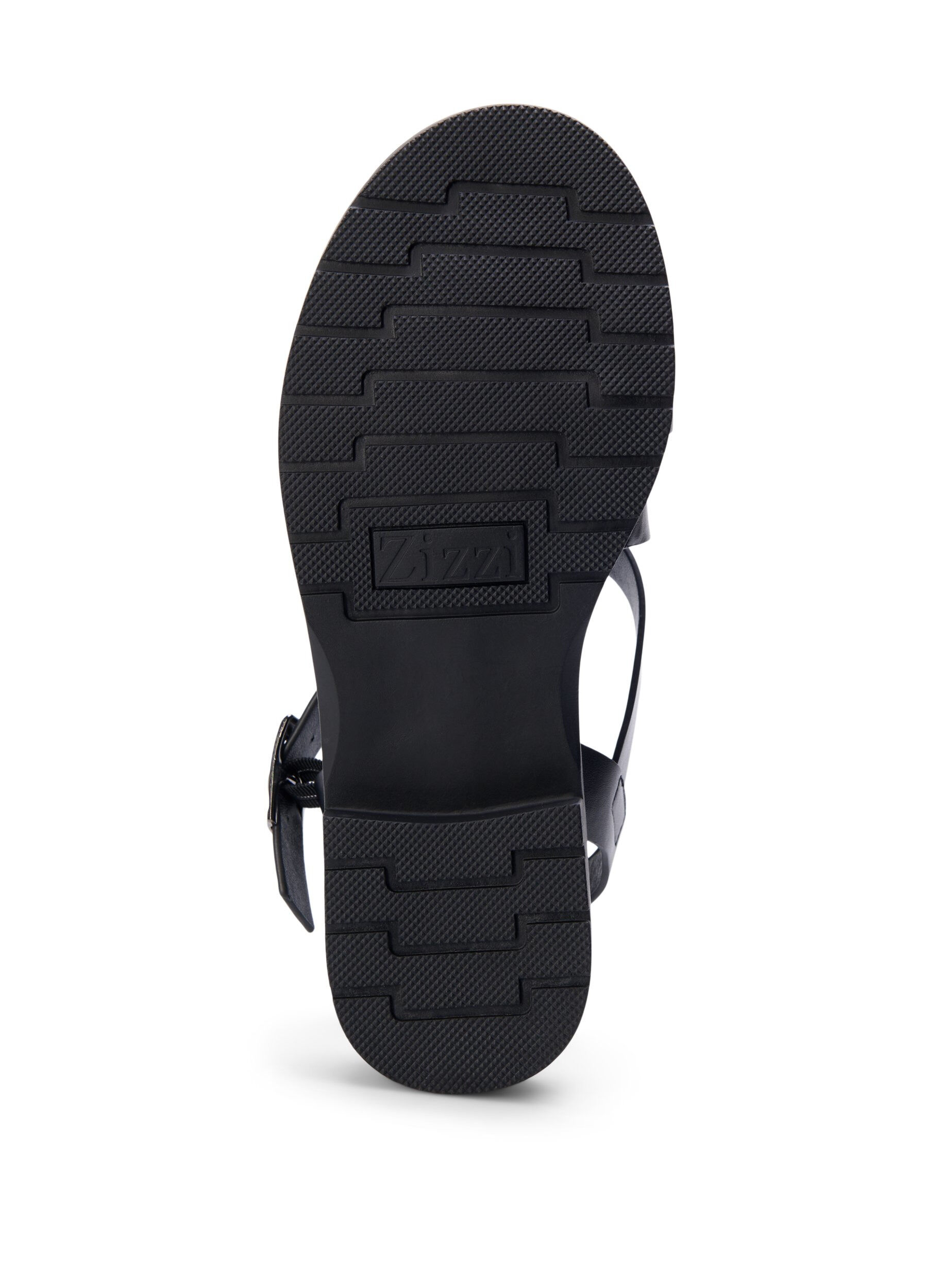 Zizzifashion Leather summer sandal with a wide fit, Black, Packshot image number 5