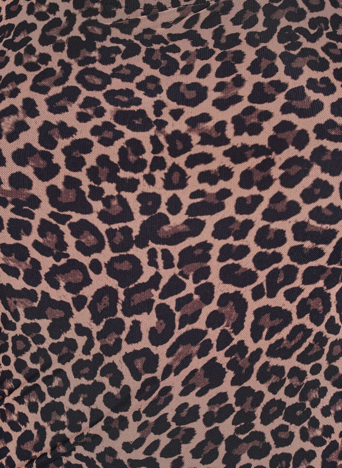 Short mesh dress with leopard print, Brown, Packshot image number 2