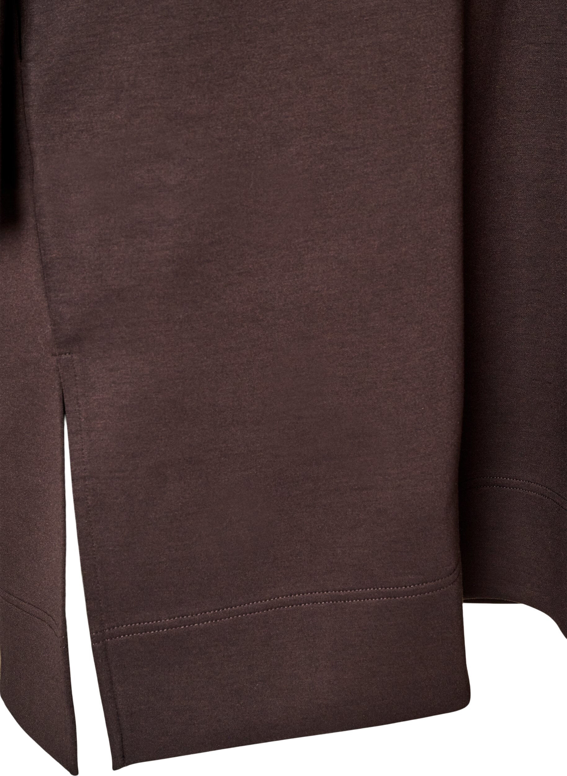 ZizzifashionSporty sweatshirt dress with a high collar and zip, Brown, Packshot image number 3