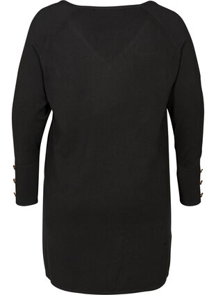 Plain-coloured knitted dress in a viscose blend, Black, Packshot image number 1