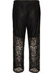 Lace trousers with straight legs and inner shorts, Black, Packshot image number 1