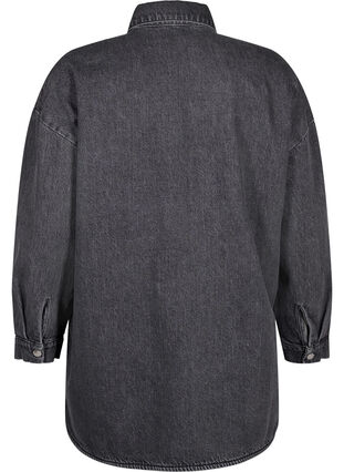 Loose-fitting denim jacket with buttons, Grey Denim, Packshot image number 1