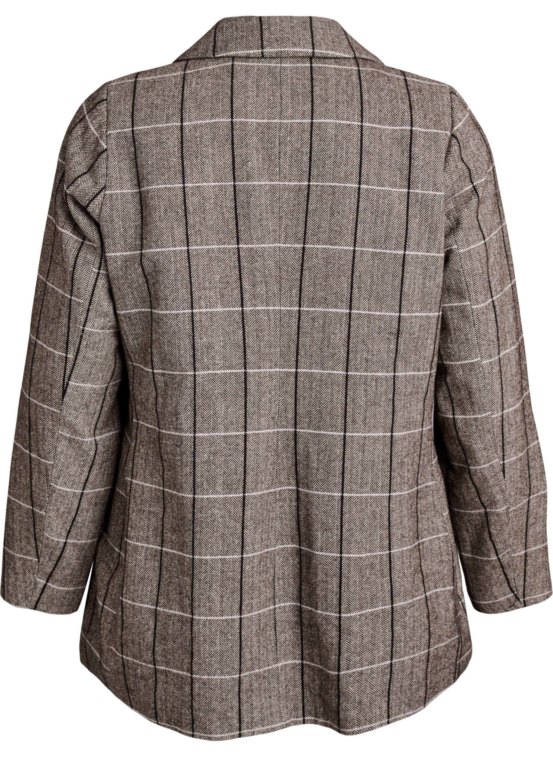 ZizzifashionClassic checked blazer, Grey, Packshot image number 1