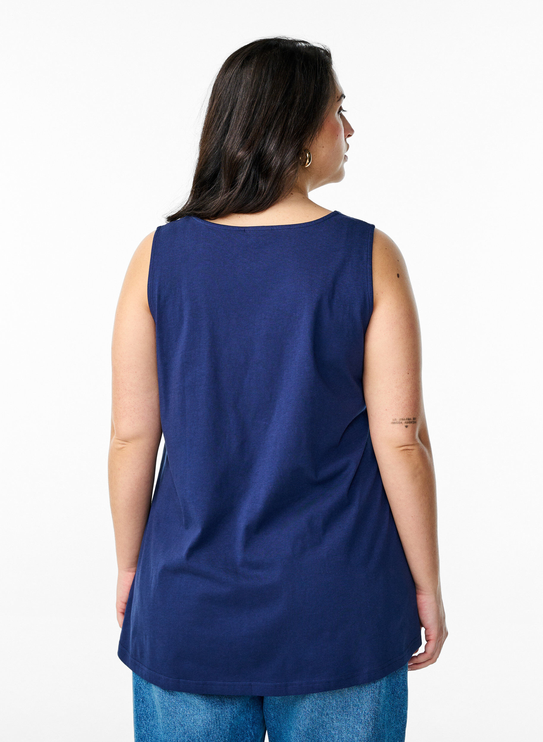 Zizzifashion Cotton top with a-shape, Blue, Model image number 2