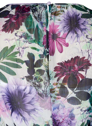 Floral midi dress with long sleeves, Purple Flower mix, Packshot image number 3