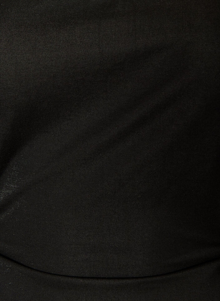 Blouse in a cotton blend with a V-neck and tie-string, Black, Packshot image number 2