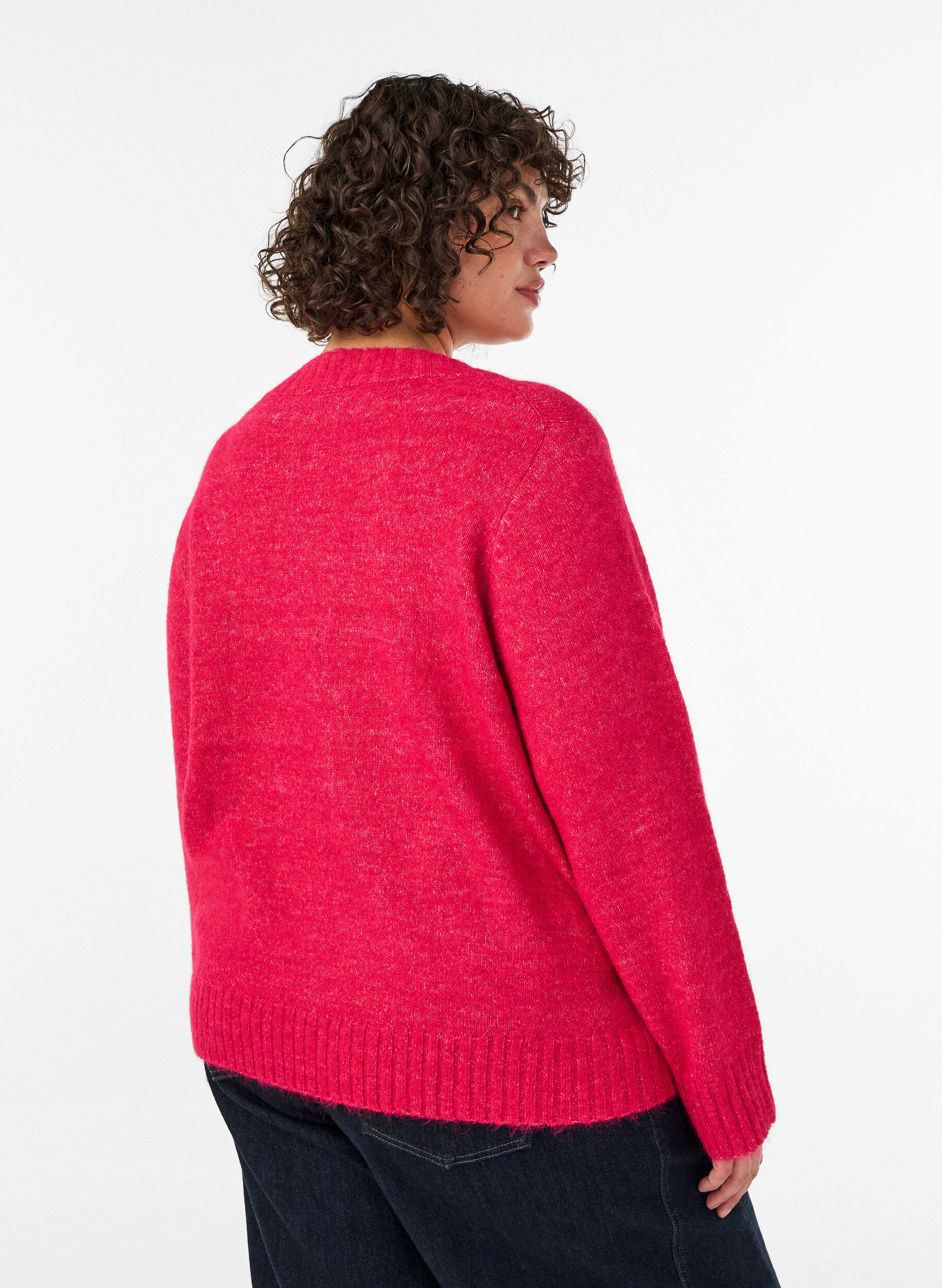ZizzifashionV-neck jumper, Pink, Model image number 2