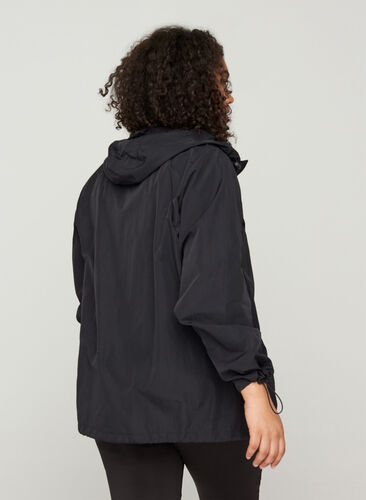 Sports jacket with a hood and zip, Black, Model image number 1
